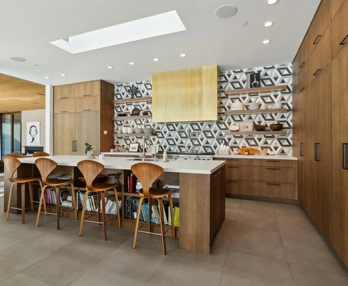 Chef&rsquo;s kitchen with walnut cabinetry in a luxury Park City home managed by Life Elevated